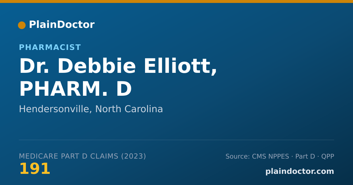 Shareable card for Debbie Elliott, PHARM. D - Pharmacist, Hendersonville, NC