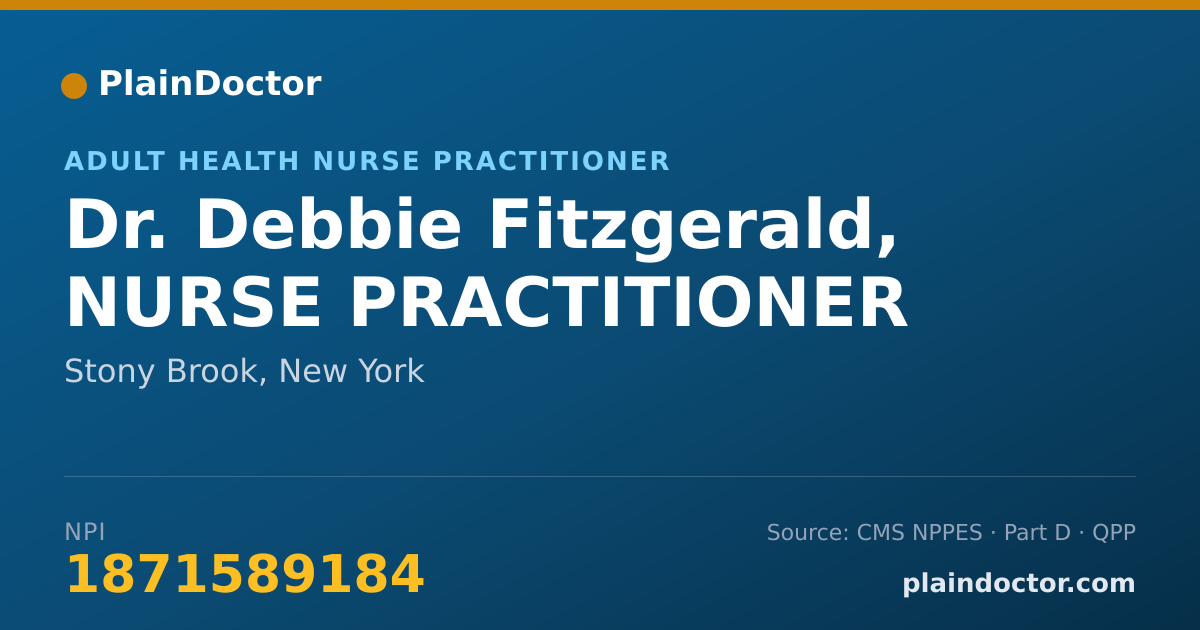 Shareable card for Debbie Fitzgerald, NURSE PRACTITIONER - Adult Health Nurse Practitioner, Stony Brook, NY