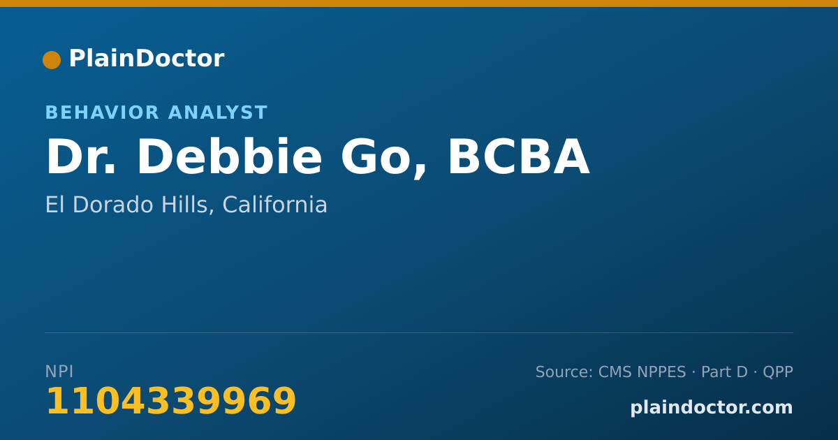 Shareable card for Debbie Go, BCBA - Behavior Analyst, El Dorado Hills, CA