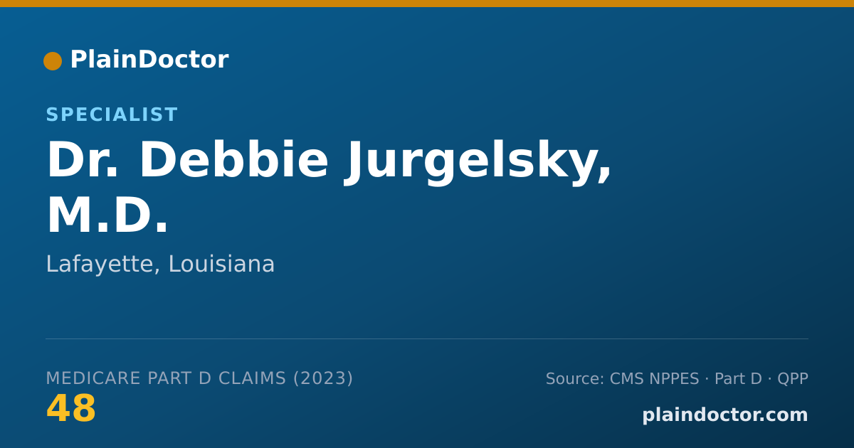 Shareable card for Debbie Jurgelsky, M.D. - Specialist, Lafayette, LA
