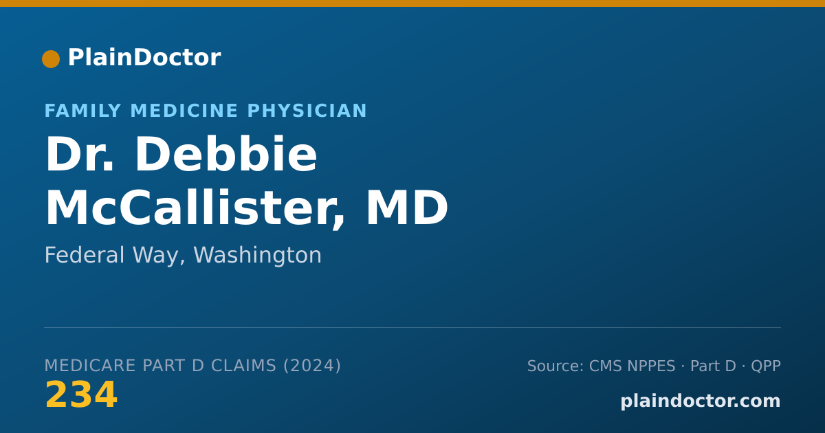 Shareable card for Debbie McCallister, MD - Family Medicine Physician, Federal Way, WA