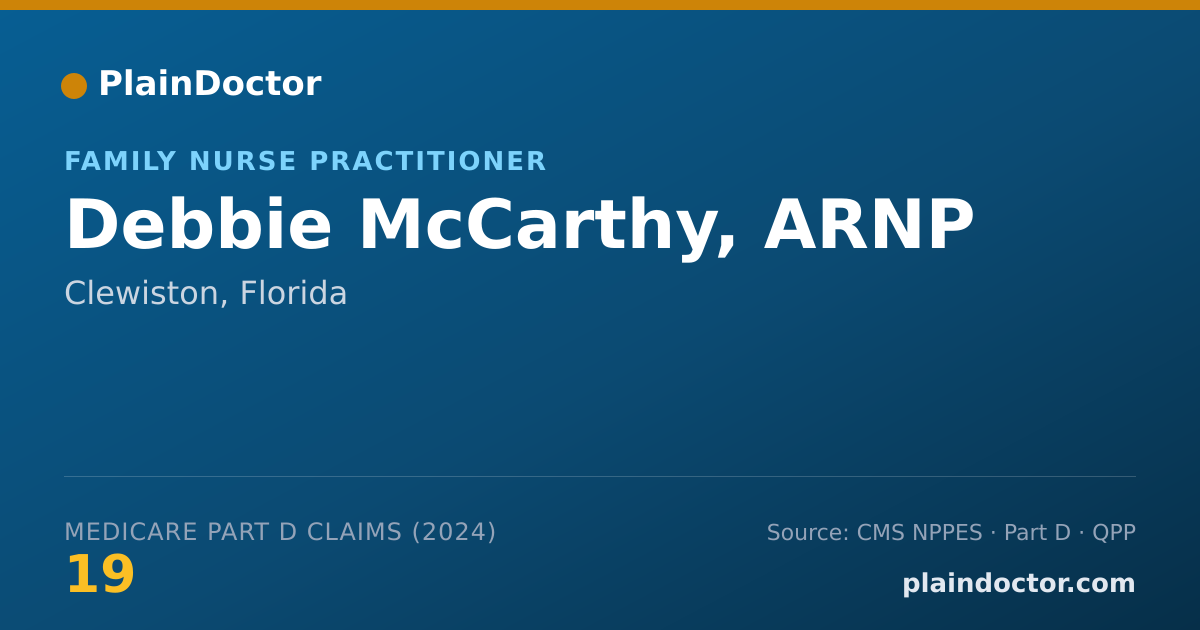Shareable card for Debbie McCarthy, ARNP - Family Nurse Practitioner, Clewiston, FL