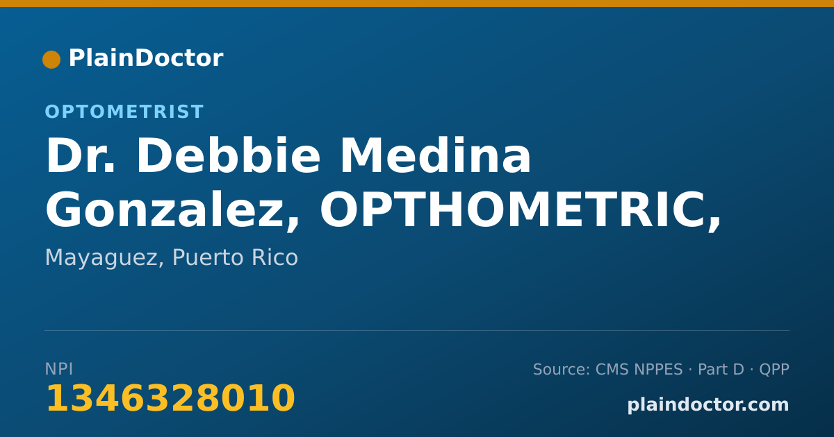 Shareable card for Debbie Medina Gonzalez, OPTHOMETRIC, O.D. - Optometrist, Mayaguez, PR