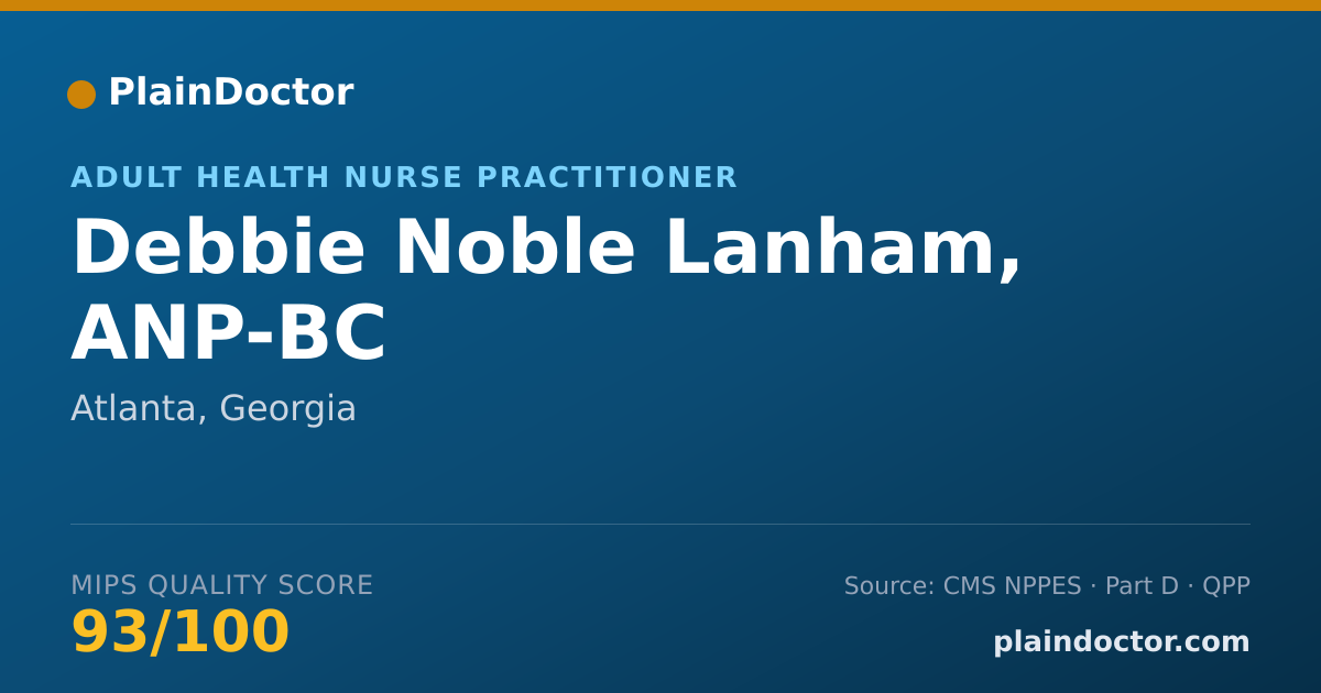 Shareable card for Debbie Noble Lanham, ANP-BC - Adult Health Nurse Practitioner, Atlanta, GA