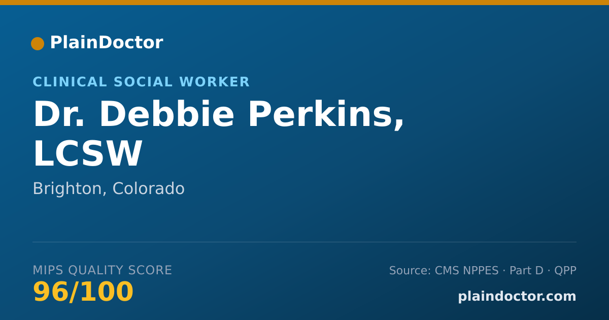 Shareable card for Debbie Perkins, LCSW - Clinical Social Worker, Brighton, CO