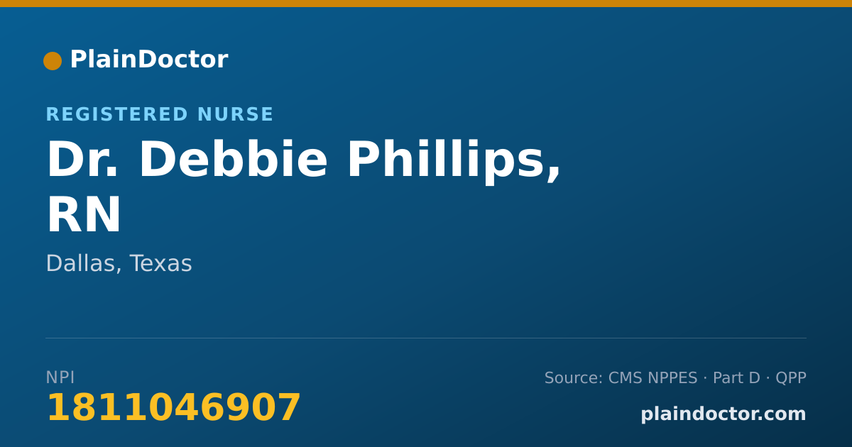Shareable card for Debbie Phillips, RN - Registered Nurse, Dallas, TX