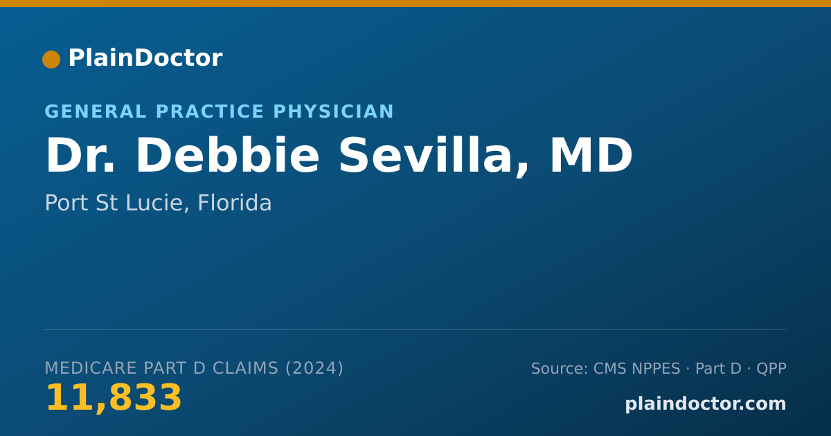Shareable card for Debbie Sevilla, MD - General Practice Physician, Port St Lucie, FL