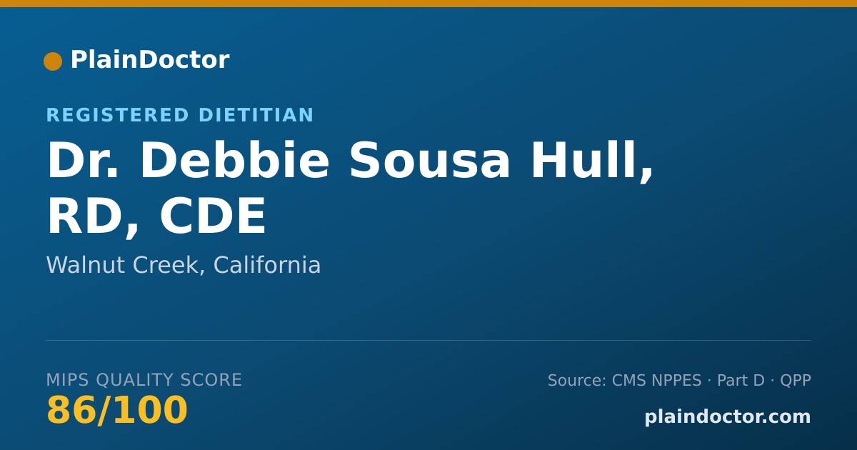 Shareable card for Debbie Sousa Hull, RD, CDE - Registered Dietitian, Walnut Creek, CA