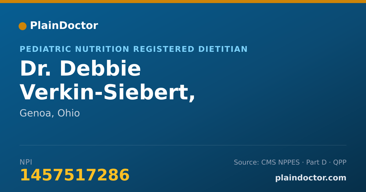 Shareable card for Debbie Verkin-Siebert, R.D.,L.D. - Pediatric Nutrition Registered Dietitian, Genoa, OH