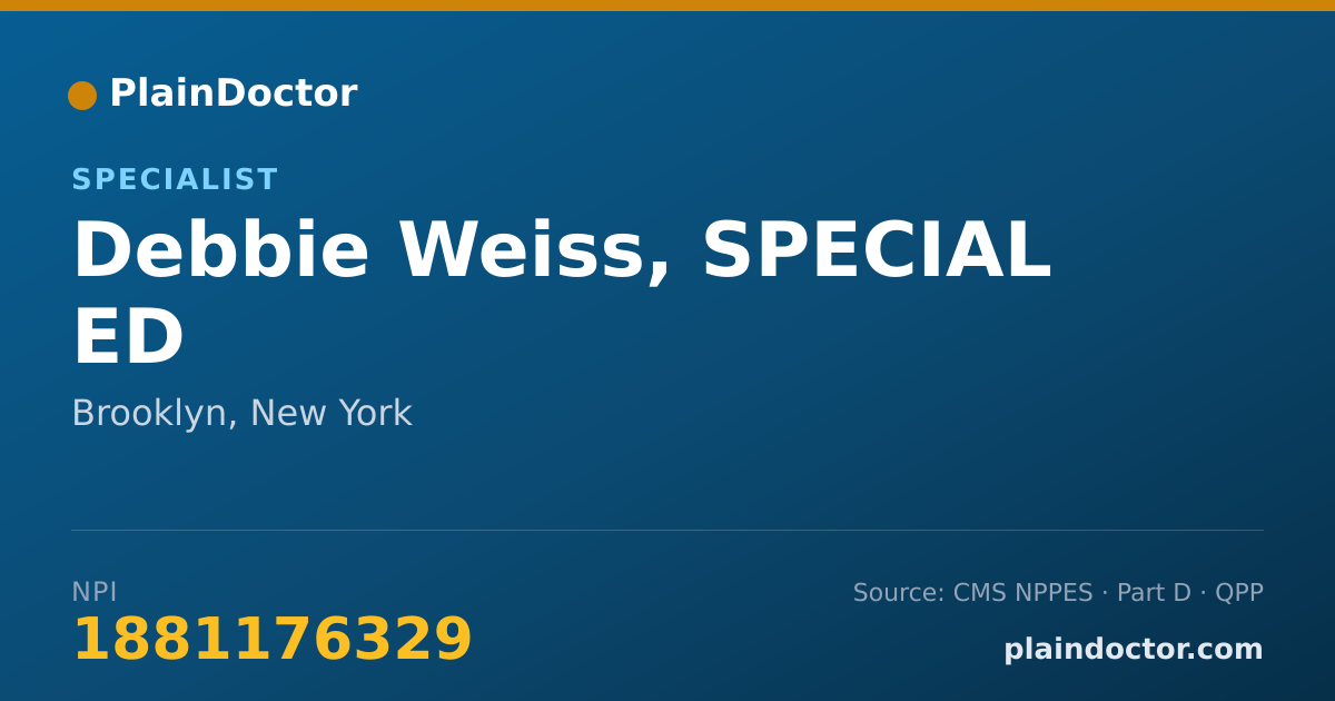 Shareable card for Debbie Weiss, SPECIAL ED - Specialist, Brooklyn, NY