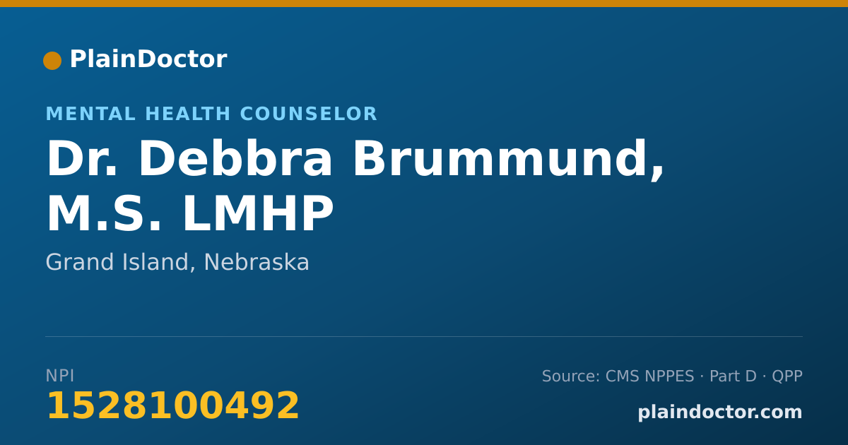 Shareable card for Debbra Brummund, M.S. LMHP - Mental Health Counselor, Grand Island, NE