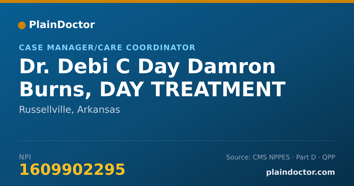 Shareable card for Debi C Day Damron Burns, DAY TREATMENT SUPERV - Case Manager/Care Coordinator, Russellville, AR