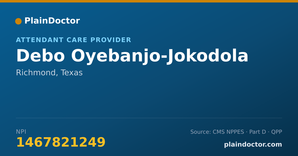 Shareable card for Debo Oyebanjo-Jokodola - Attendant Care Provider, Richmond, TX