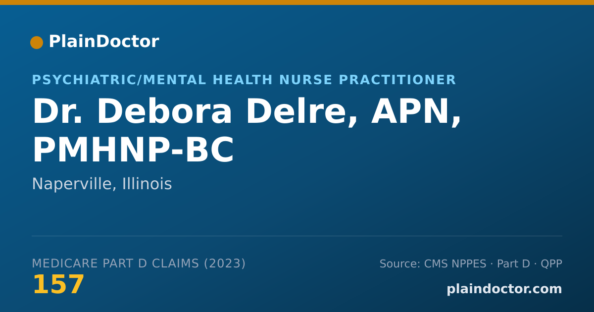 Shareable card for Debora Delre, APN, PMHNP-BC - Psychiatric/Mental Health Nurse Practitioner, Naperville, IL