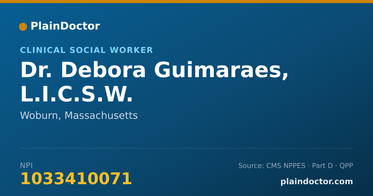 Shareable card for Debora Guimaraes, L.I.C.S.W. - Clinical Social Worker, Woburn, MA