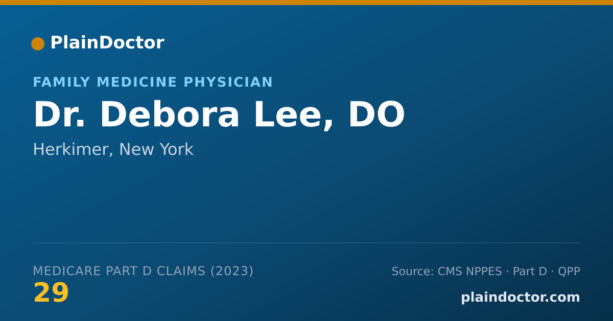 Shareable card for Debora Lee, DO - Family Medicine Physician, Herkimer, NY