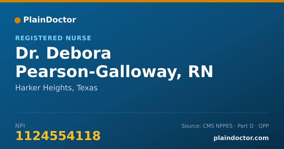 Shareable card for Debora Pearson-Galloway, RN - Registered Nurse, Harker Heights, TX