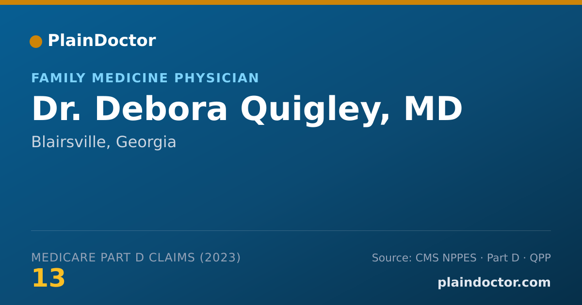 Shareable card for Debora Quigley, MD - Family Medicine Physician, Blairsville, GA