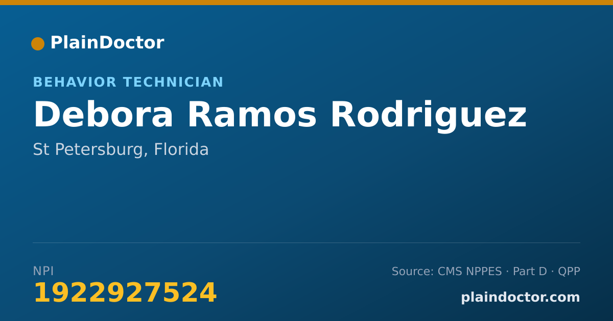 Shareable card for Debora Ramos Rodriguez - Behavior Technician, St Petersburg, FL
