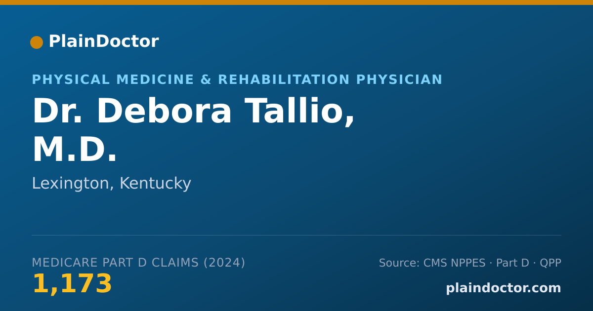 Shareable card for Debora Tallio, M.D. - Physical Medicine & Rehabilitation Physician, Lexington, KY