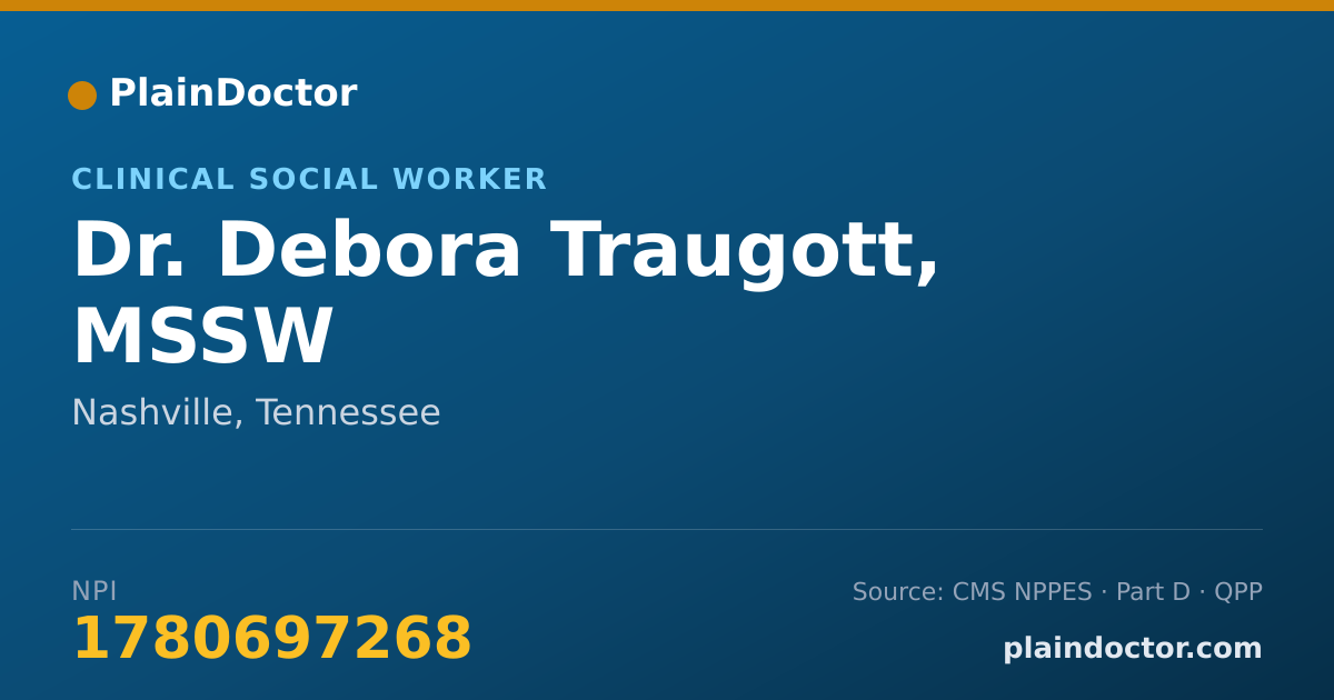 Shareable card for Debora Traugott, MSSW - Clinical Social Worker, Nashville, TN