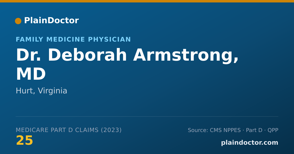 Shareable card for Deborah Armstrong, MD - Family Medicine Physician, Hurt, VA