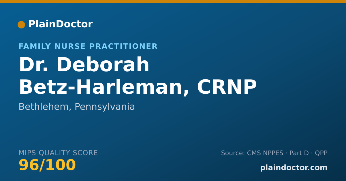 Shareable card for Deborah Betz-Harleman, CRNP - Family Nurse Practitioner, Bethlehem, PA