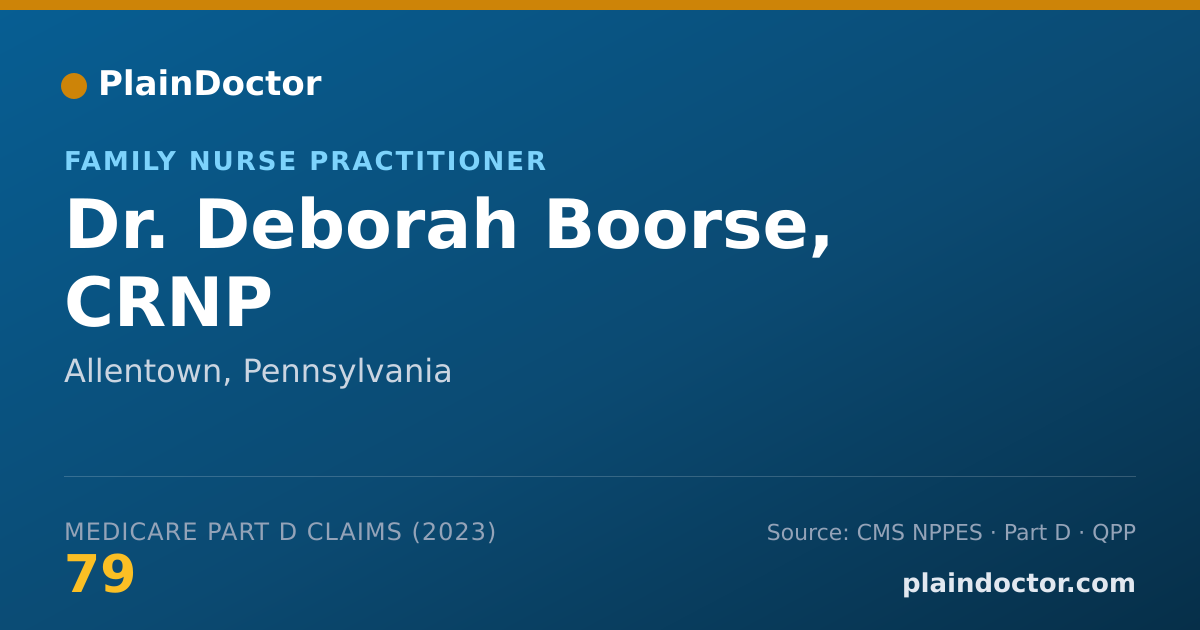 Shareable card for Deborah Boorse, CRNP - Family Nurse Practitioner, Allentown, PA