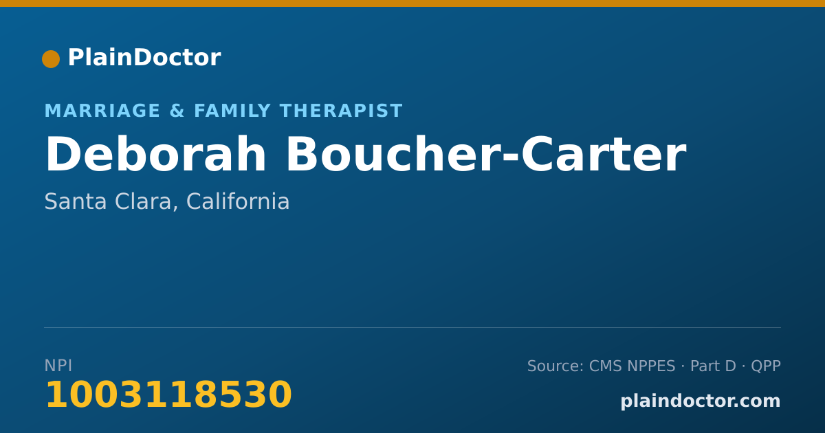 Shareable card for Deborah Boucher-Carter - Marriage & Family Therapist, Santa Clara, CA