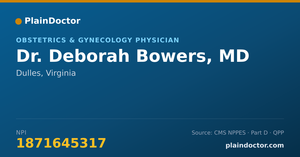 Shareable card for Deborah Bowers, MD - Obstetrics & Gynecology Physician, Dulles, VA