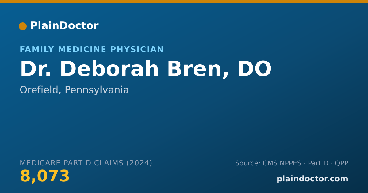 Shareable card for Deborah Bren, DO - Family Medicine Physician, Orefield, PA