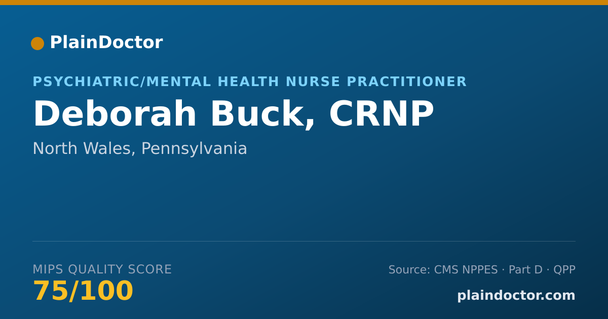 Shareable card for Deborah Buck, CRNP - Psychiatric/Mental Health Nurse Practitioner, North Wales, PA
