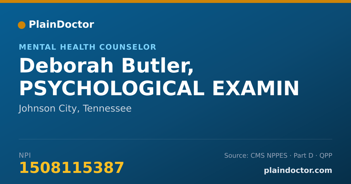 Shareable card for Deborah Butler, PSYCHOLOGICAL EXAMIN - Mental Health Counselor, Johnson City, TN