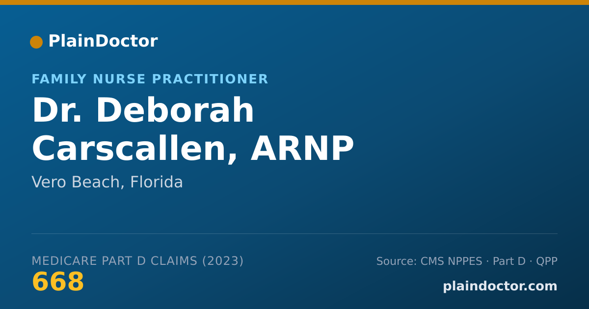 Shareable card for Deborah Carscallen, ARNP - Family Nurse Practitioner, Vero Beach, FL