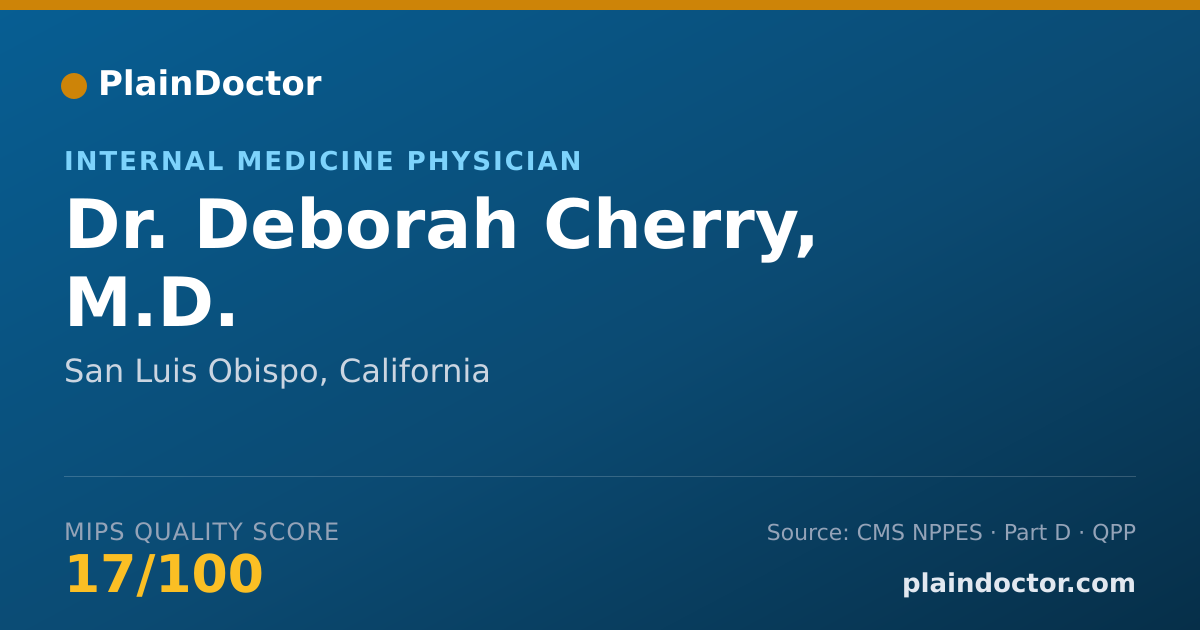 Shareable card for Deborah Cherry, M.D. - Internal Medicine Physician, San Luis Obispo, CA
