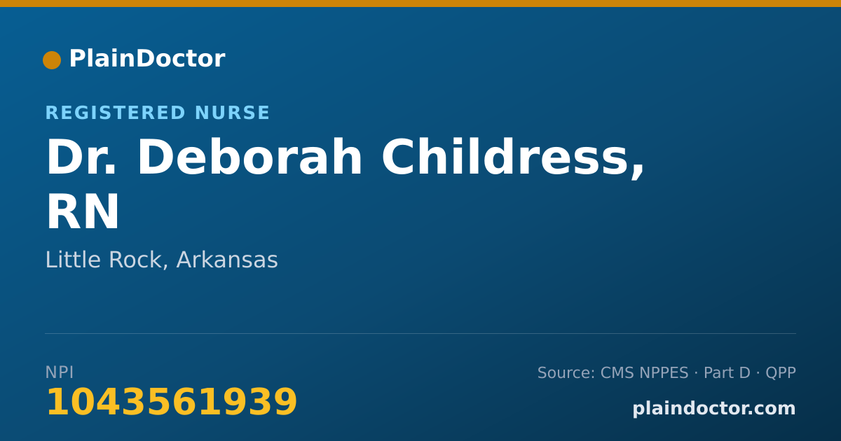 Shareable card for Deborah Childress, RN - Registered Nurse, Little Rock, AR