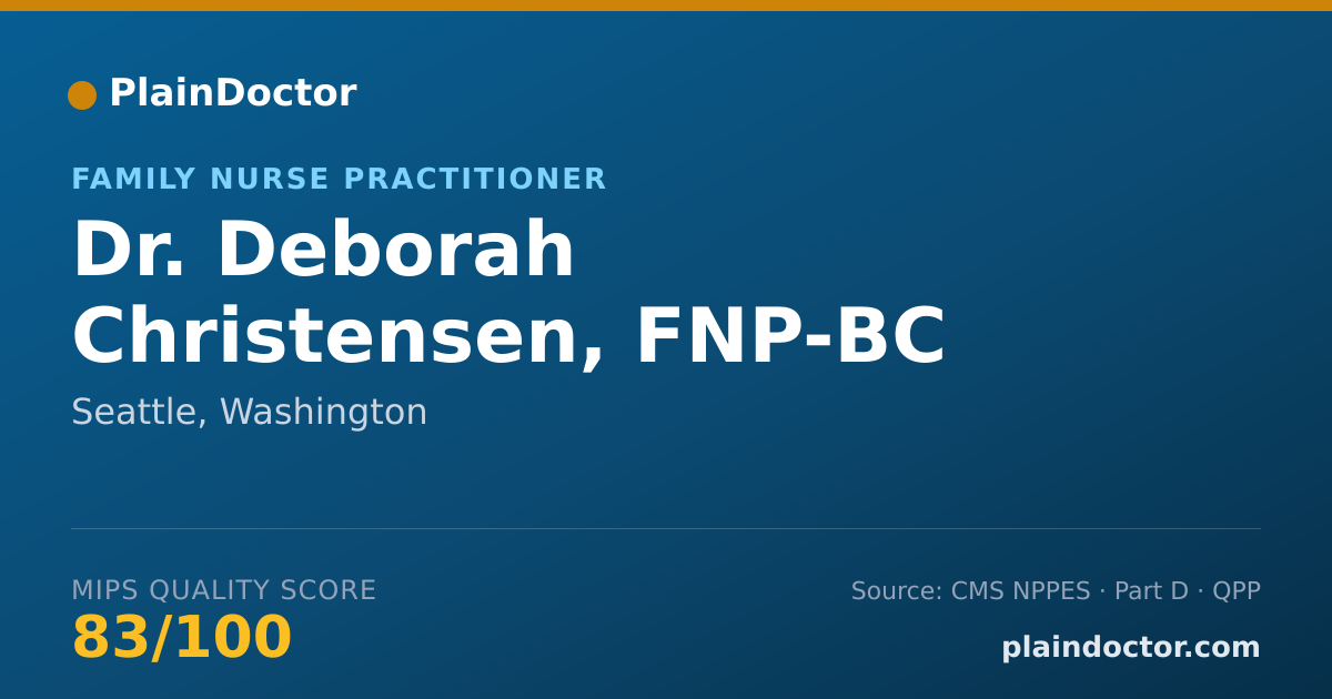 Shareable card for Deborah Christensen, FNP-BC - Family Nurse Practitioner, Seattle, WA