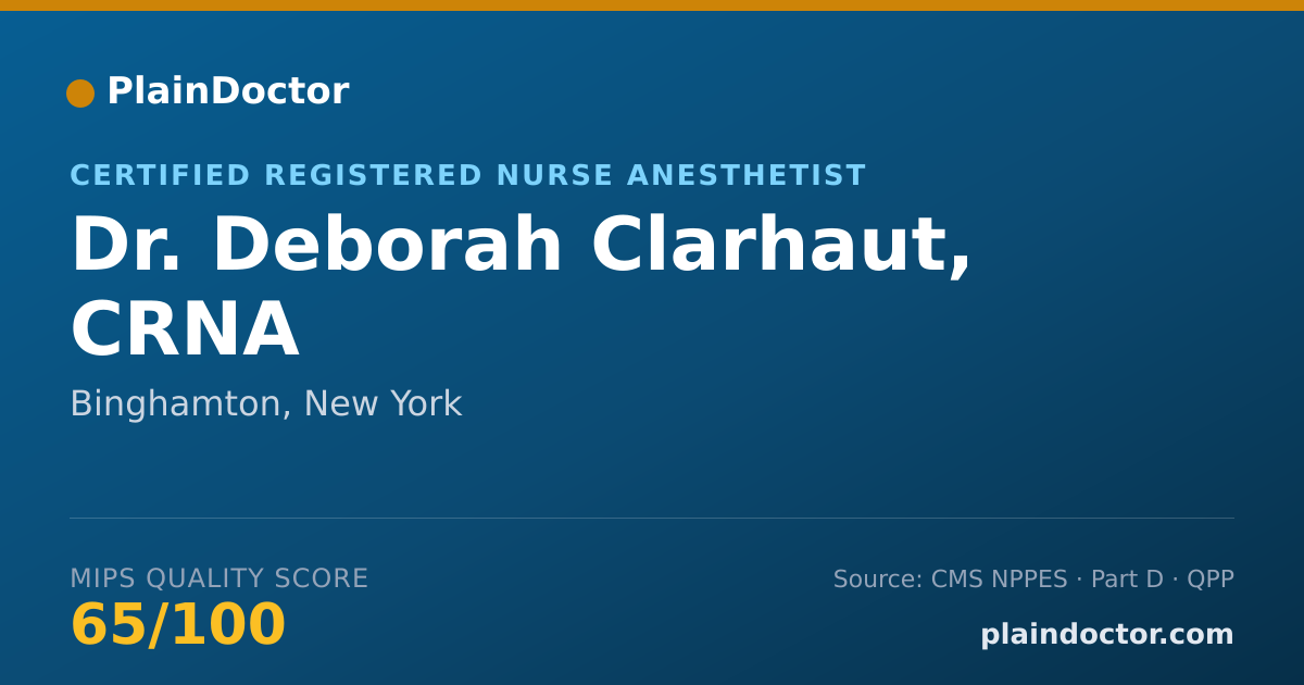 Shareable card for Deborah Clarhaut, CRNA - Certified Registered Nurse Anesthetist, Binghamton, NY