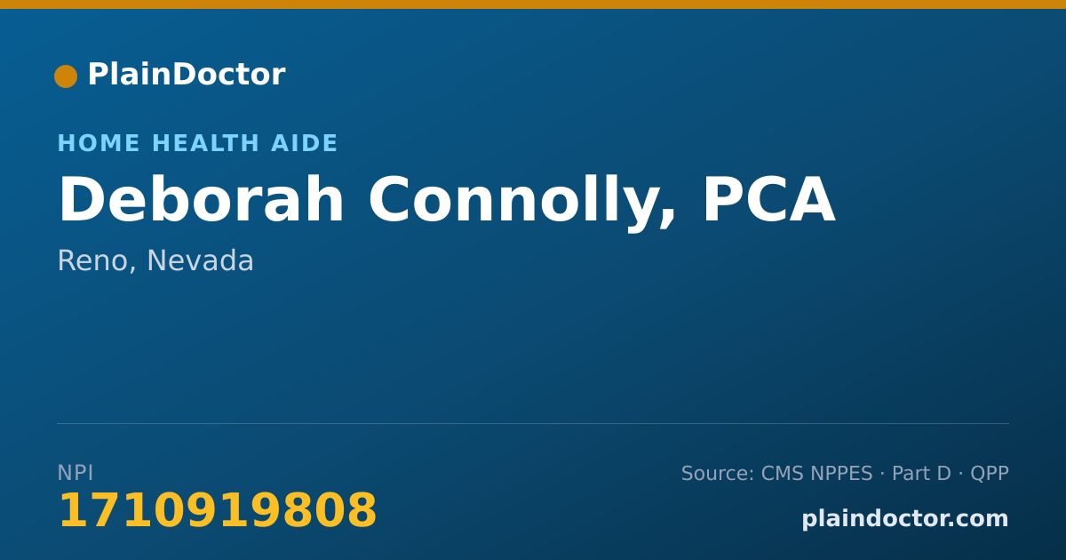 Shareable card for Deborah Connolly, PCA - Home Health Aide, Reno, NV