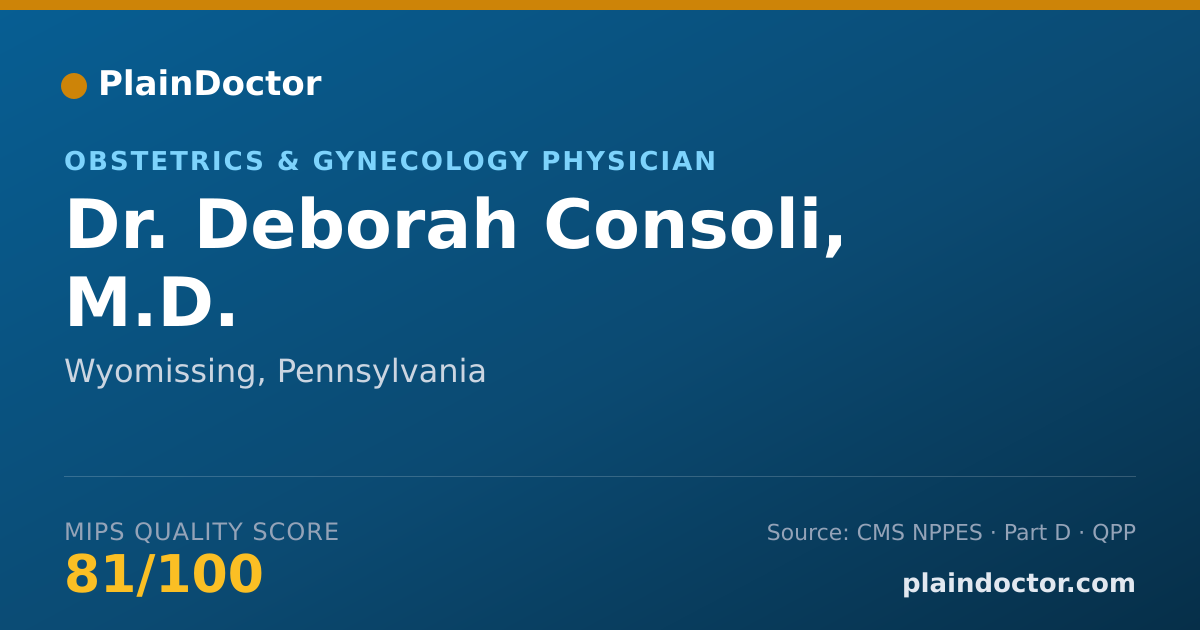 Shareable card for Deborah Consoli, M.D. - Obstetrics & Gynecology Physician, Wyomissing, PA