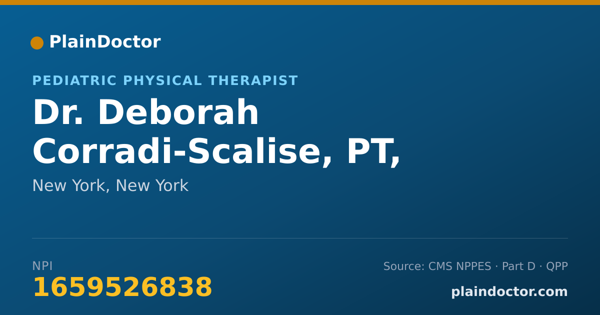 Shareable card for Deborah Corradi-Scalise, PT, DPT, MA - Pediatric Physical Therapist, New York, NY
