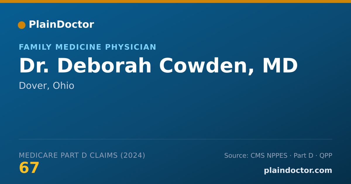 Shareable card for Deborah Cowden, MD - Family Medicine Physician, Dover, OH