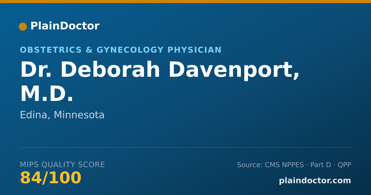 Shareable card for Deborah Davenport, M.D. - Obstetrics & Gynecology Physician, Edina, MN