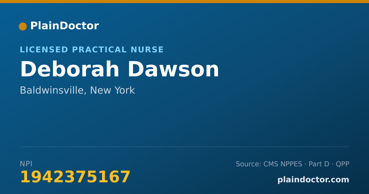 Shareable card for Deborah Dawson - Licensed Practical Nurse, Baldwinsville, NY