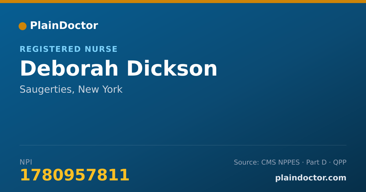 Shareable card for Deborah Dickson - Registered Nurse, Saugerties, NY