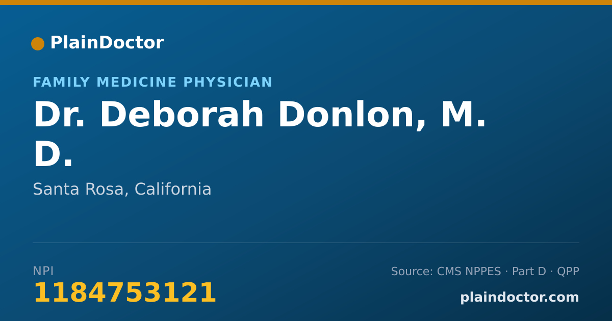 Shareable card for Deborah Donlon, M. D. - Family Medicine Physician, Santa Rosa, CA