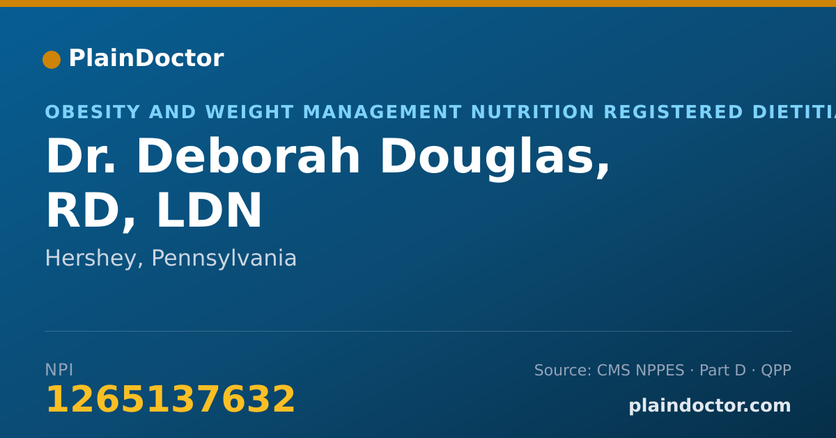 Shareable card for Deborah Douglas, RD, LDN - Obesity and Weight Management Nutrition Registered Dietitian, Hershey, PA