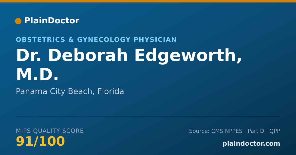 Shareable card for Deborah Edgeworth, M.D. - Obstetrics & Gynecology Physician, Panama City Beach, FL