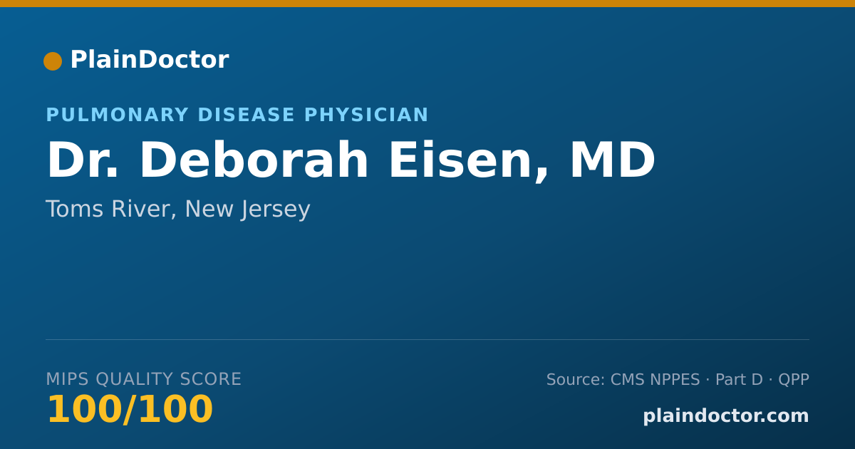 Shareable card for Deborah Eisen, MD - Pulmonary Disease Physician, Toms River, NJ