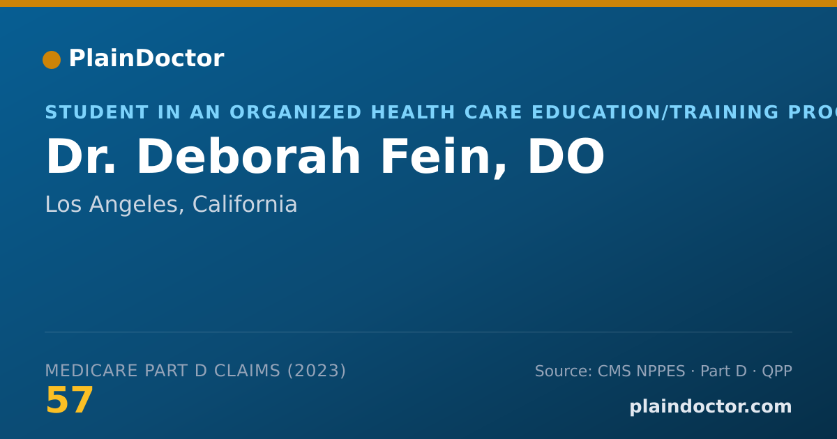 Shareable card for Deborah Fein, DO - Student in an Organized Health Care Education/Training Program, Los Angeles, CA